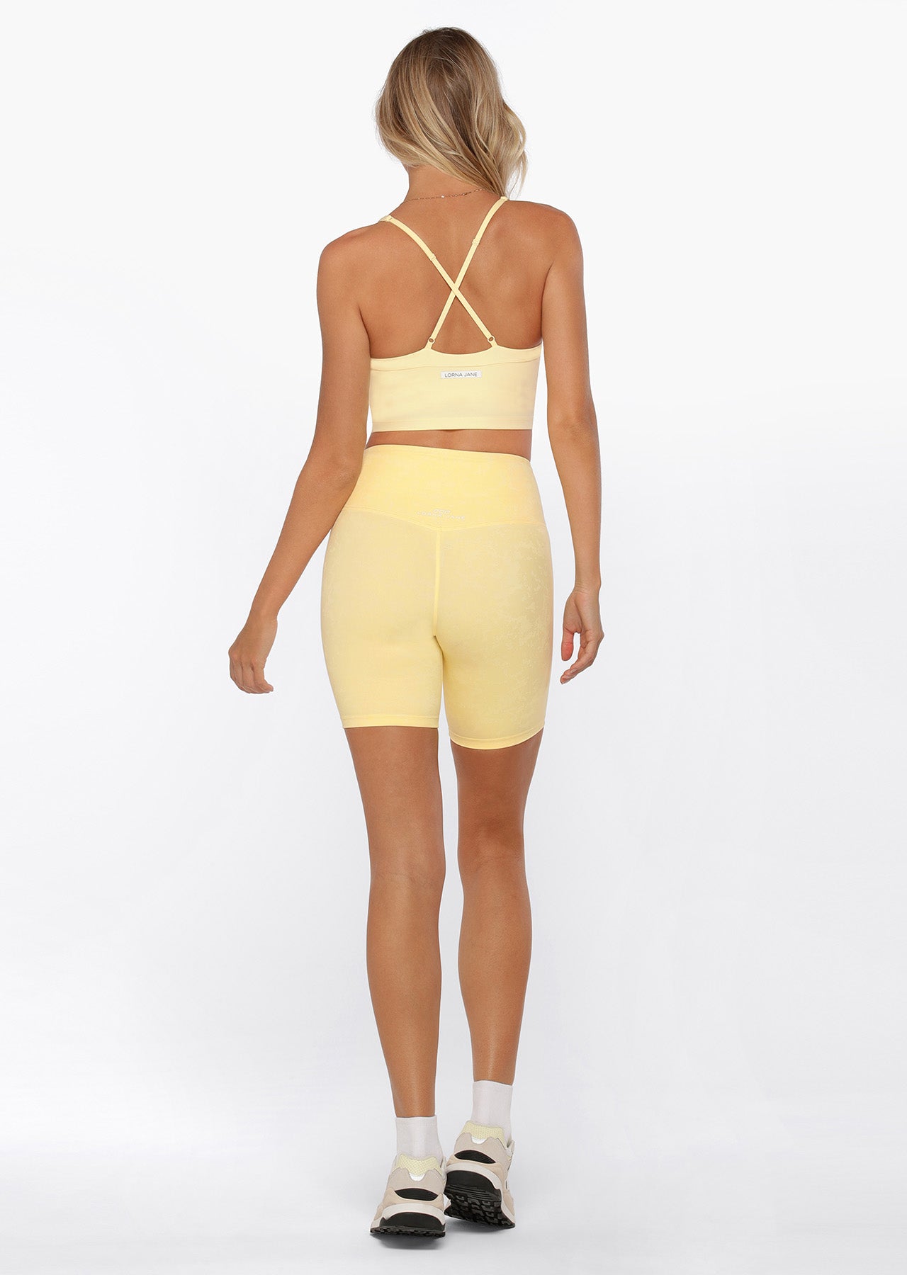 Lorna Jane Rewind Tank/Bra Combo - Lemon Cream