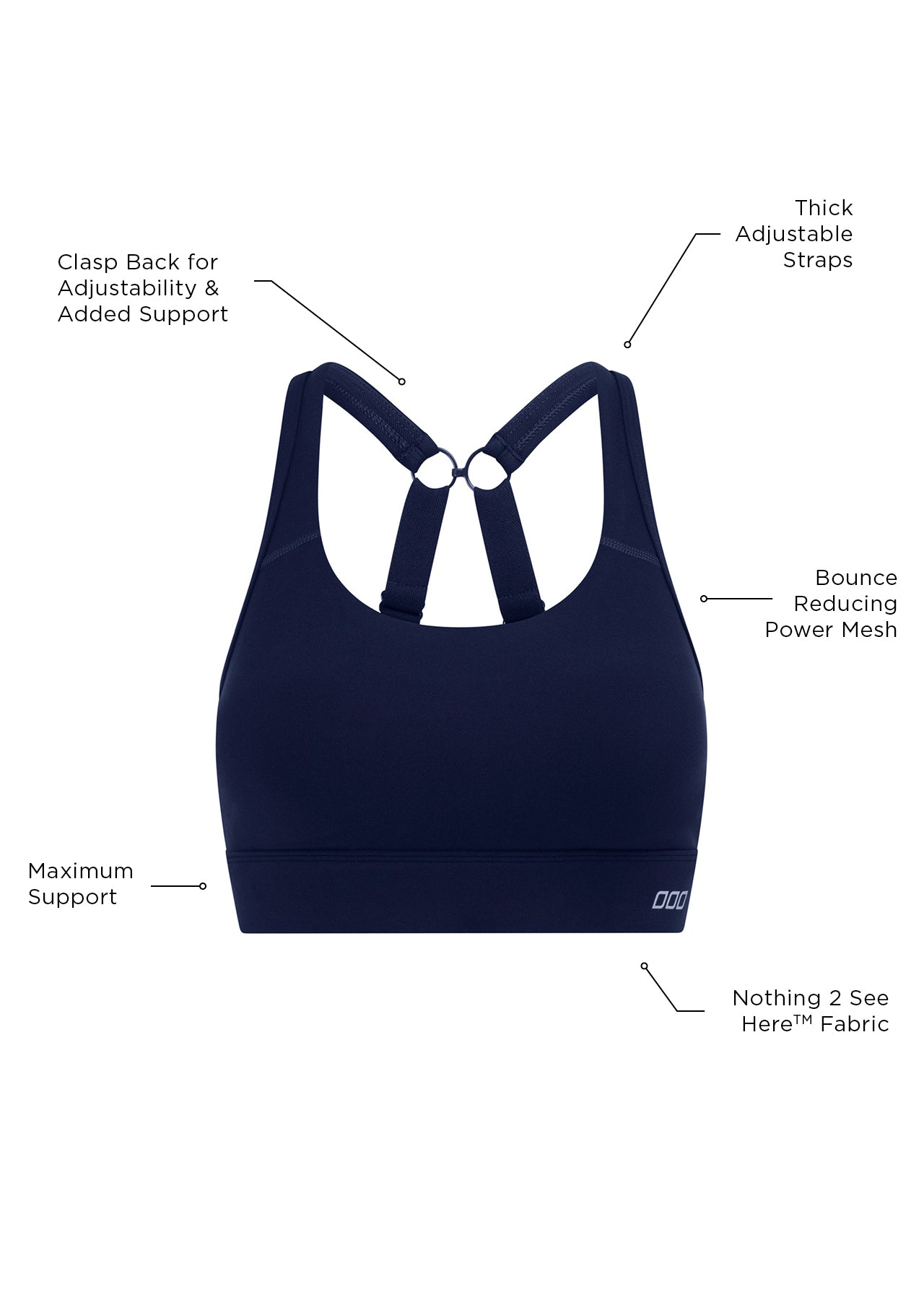 Lorna Jane Amy Maximum Support Sports Bra - French Navy