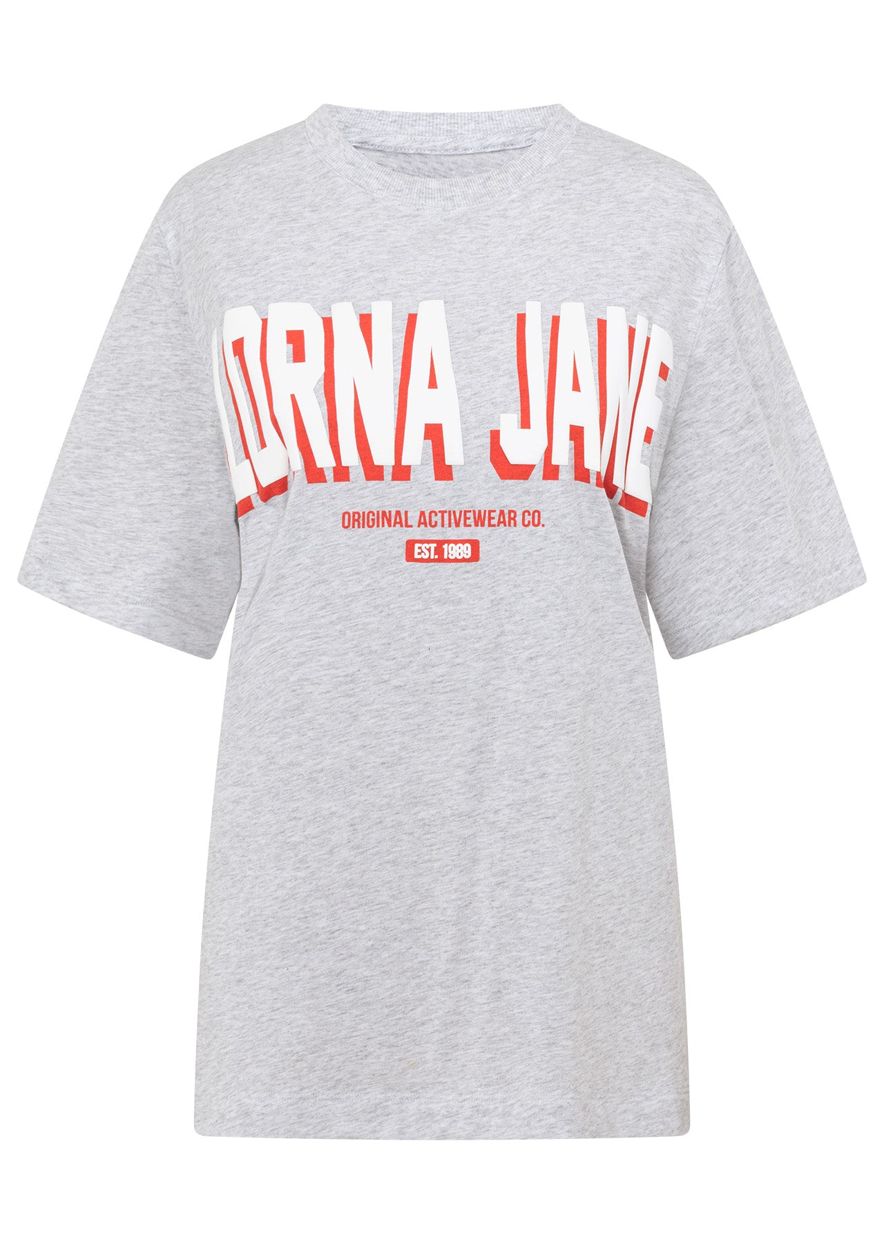 Lorna Jane All Star Relaxed Tee - Light Grey Marl