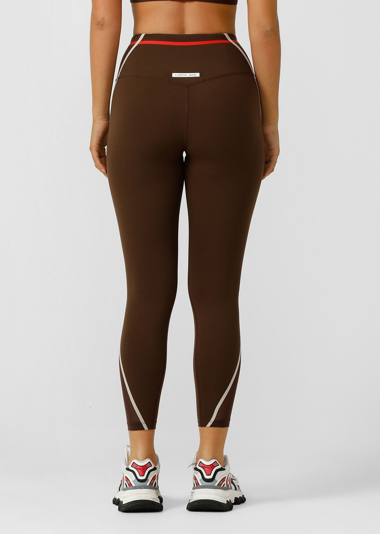 Lorna Jane Keep Your Cool Phone Pocket Ankle Biter Leggings - Espresso Multi