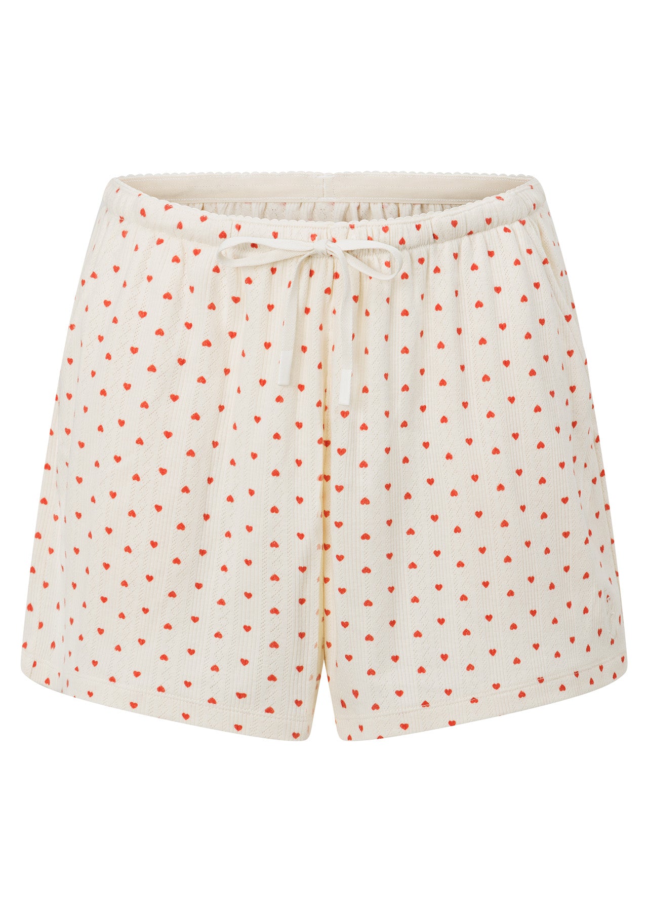 Lorna Jane With Love Lounge Shorts - Mini Heart Print Cream