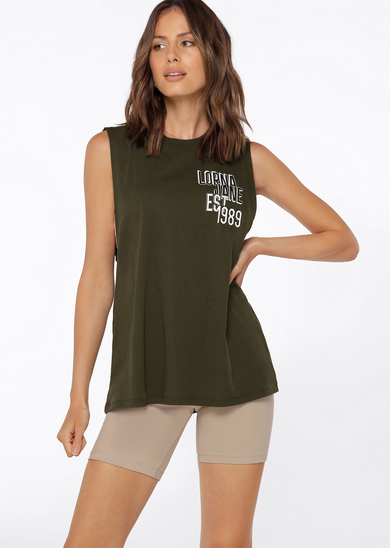 Lorna Jane Work It Transdry Muscle Tank - Luxury Green