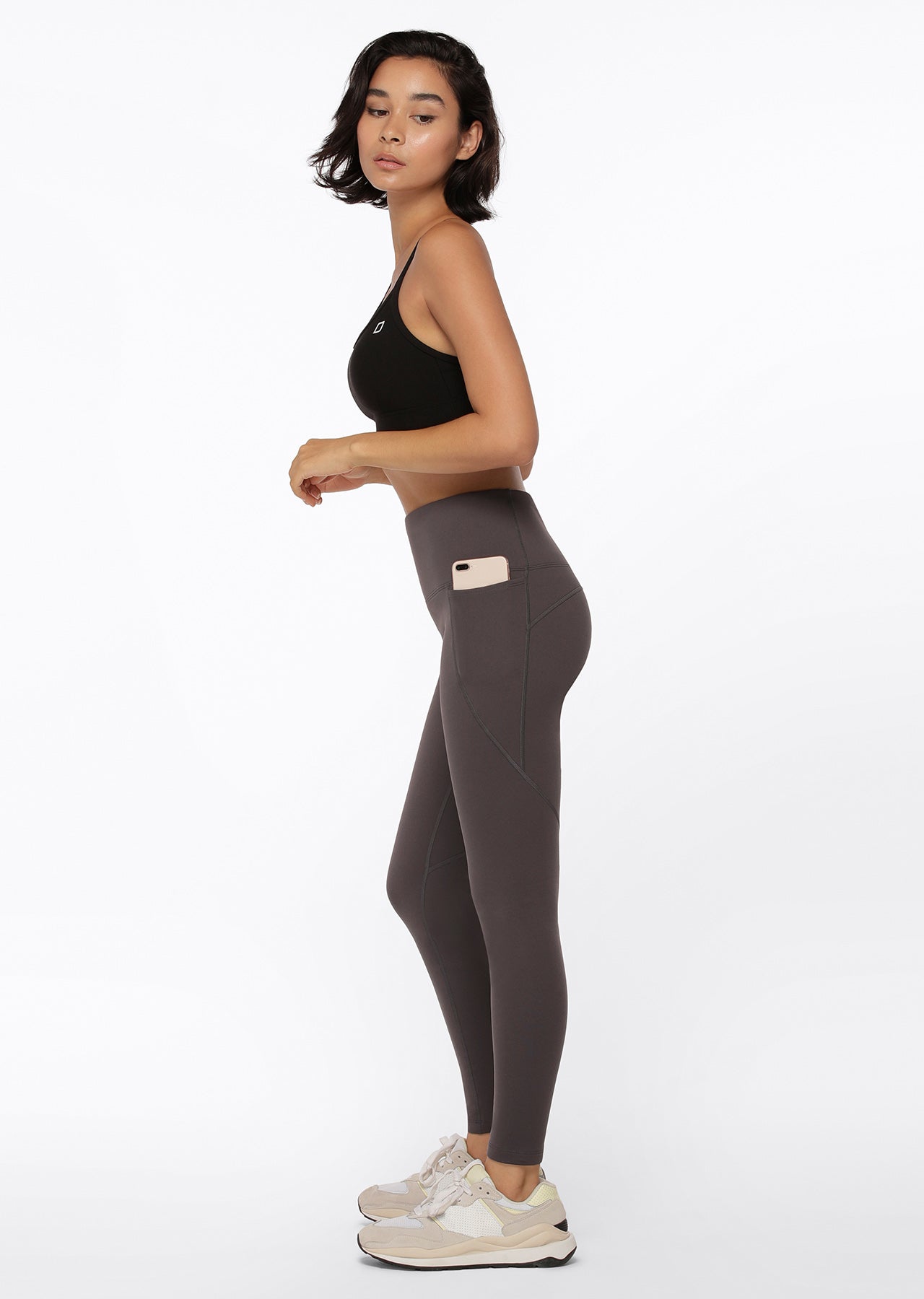 Lorna Jane Amy Winter Thermal Phone Pocket Tech Leggings - Titanium