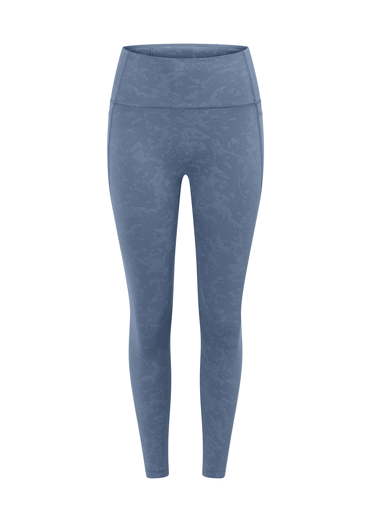 Lorna Jane Hi-Fold No Ride Ankle Biter Leggings - Washed Misty Blue