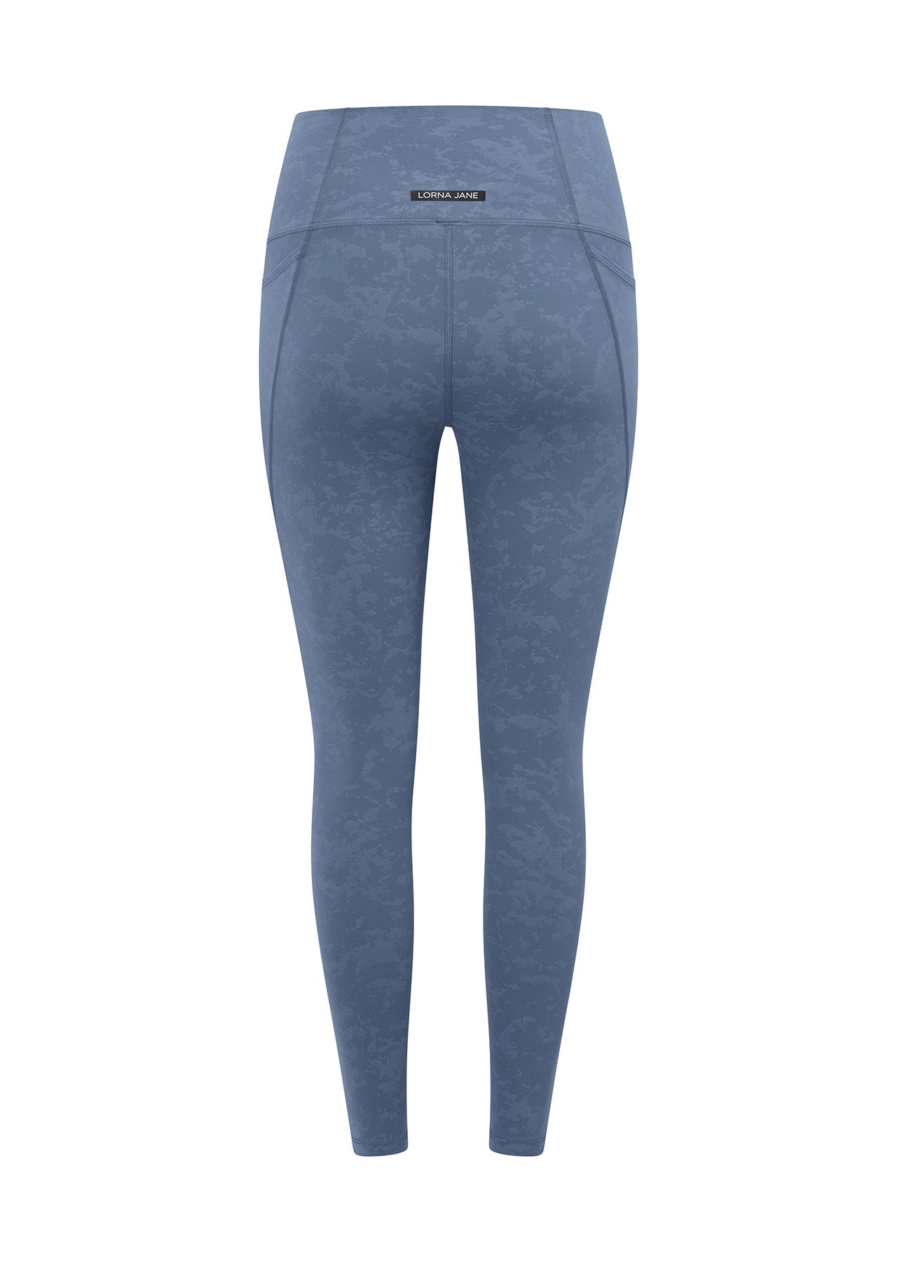 Lorna Jane Hi-Fold No Ride Ankle Biter Leggings - Washed Misty Blue