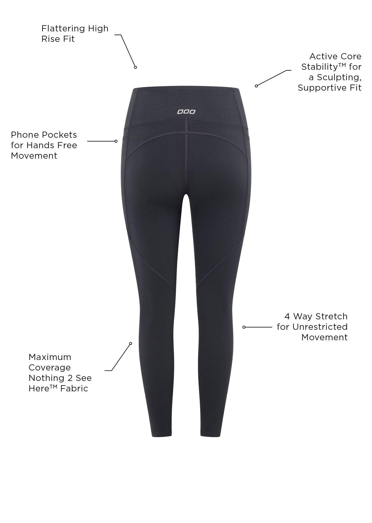 Lorna Jane Amy Phone Pocket Ankle Biter Tech Leggings - Titanium