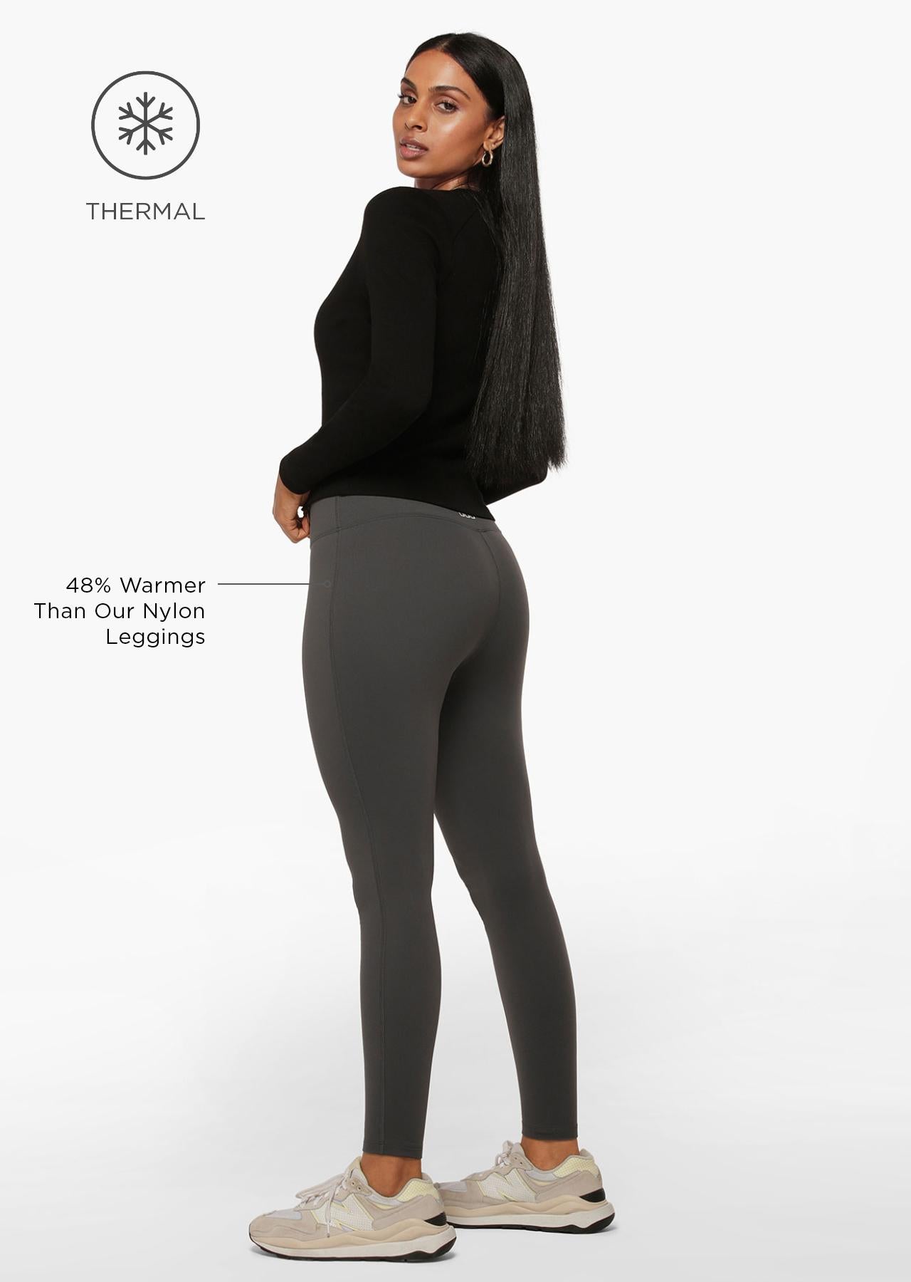 Lorna Jane All Day Lotus Thermal No Chafe Full Length Leggings - Titanium