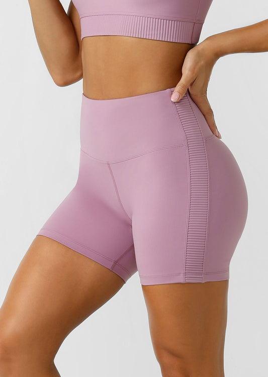Lorna Jane Grande Rib 12cm Bike Shorts - New Orchid