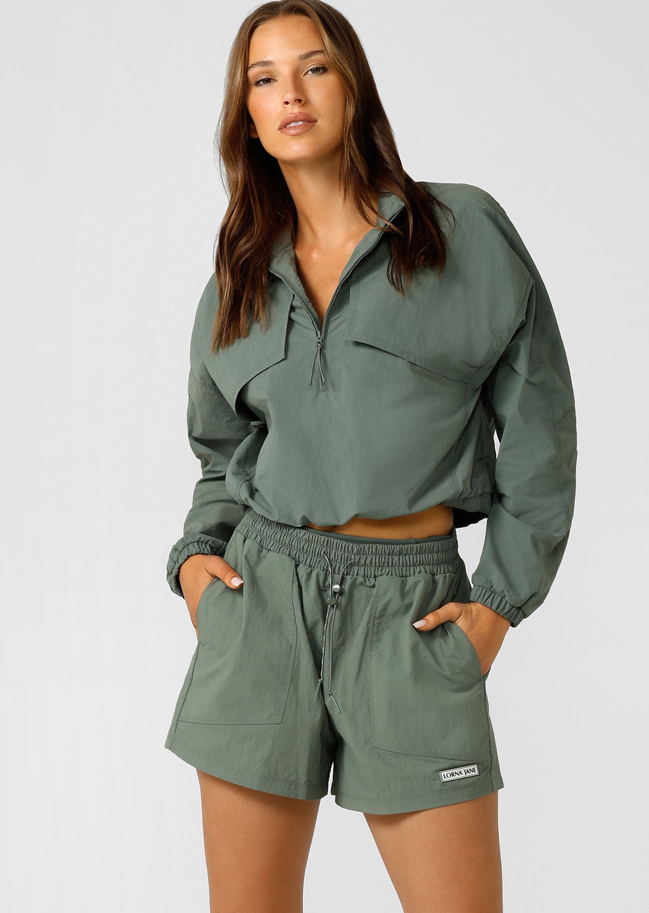 Lorna Jane Weightless Active 1/2 Zip Jacket - Agave Green