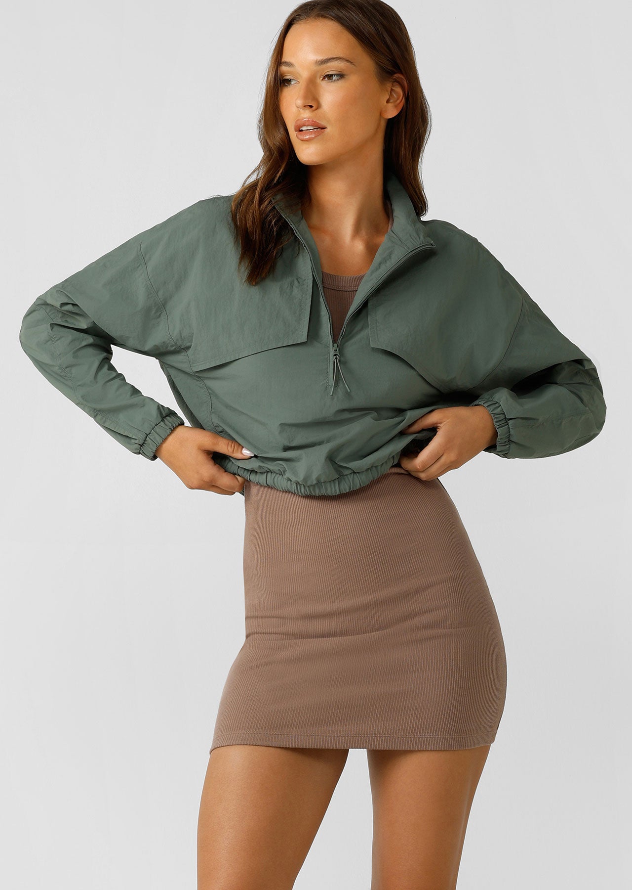 Lorna Jane Weightless Active 1/2 Zip Jacket - Agave Green