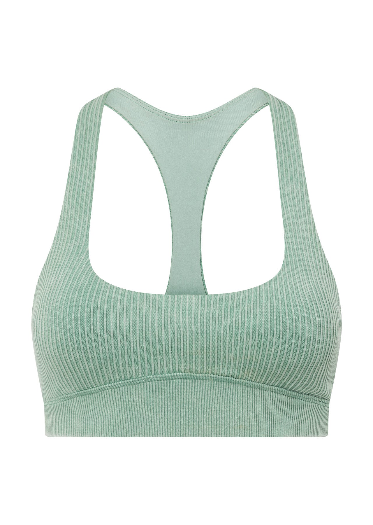 Lorna Jane Never Better Washed Seamless Sports Bra - Washed Green Juice