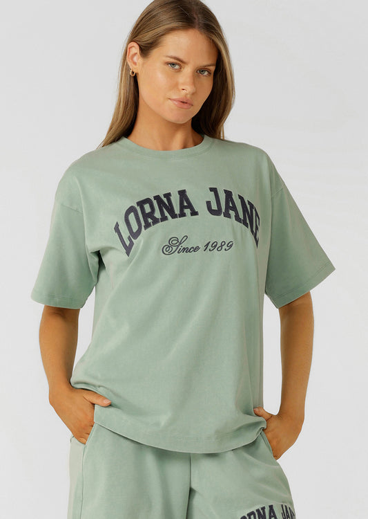 Lorna Jane Original Sport Washed Vintage T-shirt - Washed Green Juice