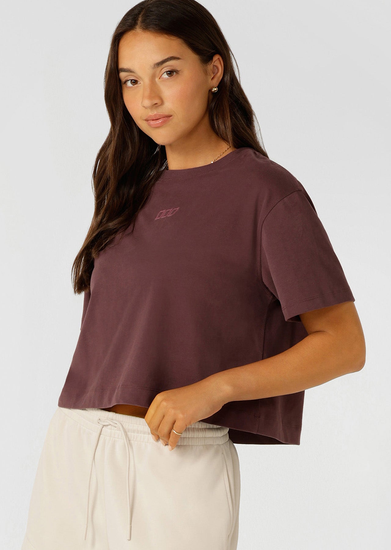 Lorna Jane Go-To Classic Crop T-shirt - Amethyst Shadow