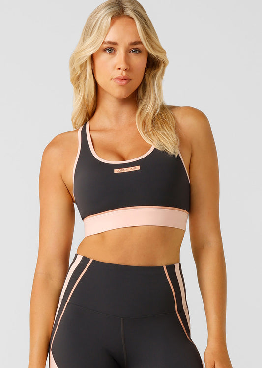Lorna Jane Embrace Your Pace Sports Bra - Dark Titanium Multi
