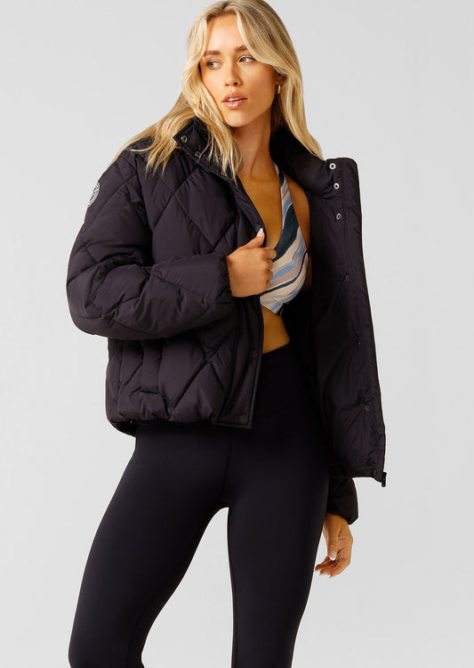 Lorna Jane Winter Warmth Recycled Puffer Jacket - Midnight Blue