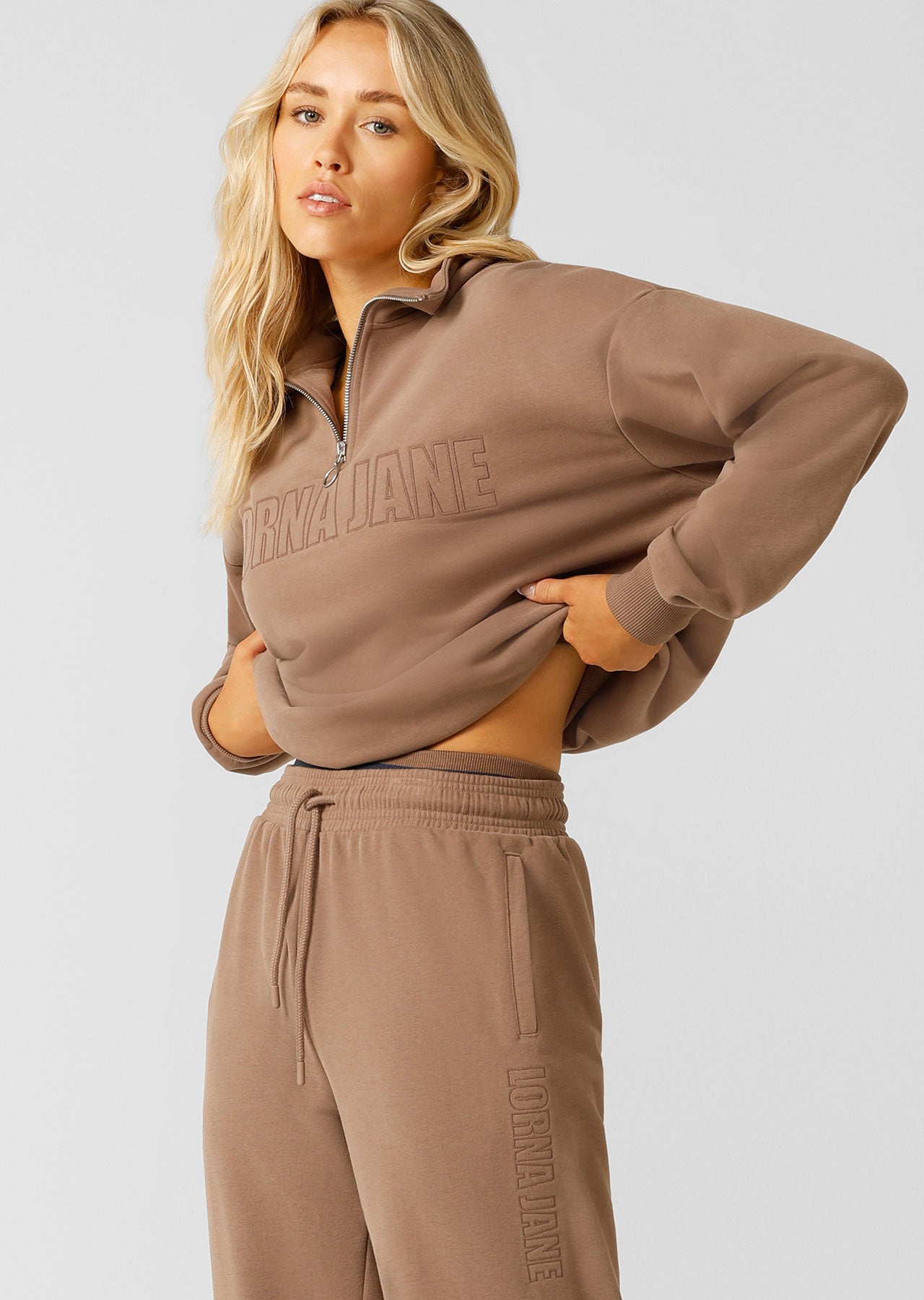 Lorna Jane Iconic Quarter Zip Sweat - Cedar