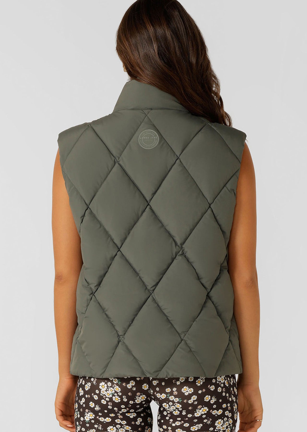 Lorna Jane Winter Warmth Reversible Puffer Vest - Agave Green