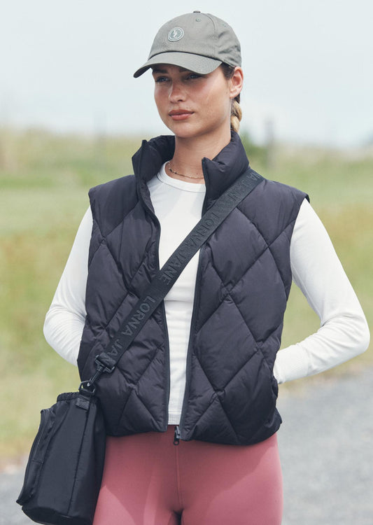 Lorna Jane Winter Warmth Reversible Puffer Vest - Black