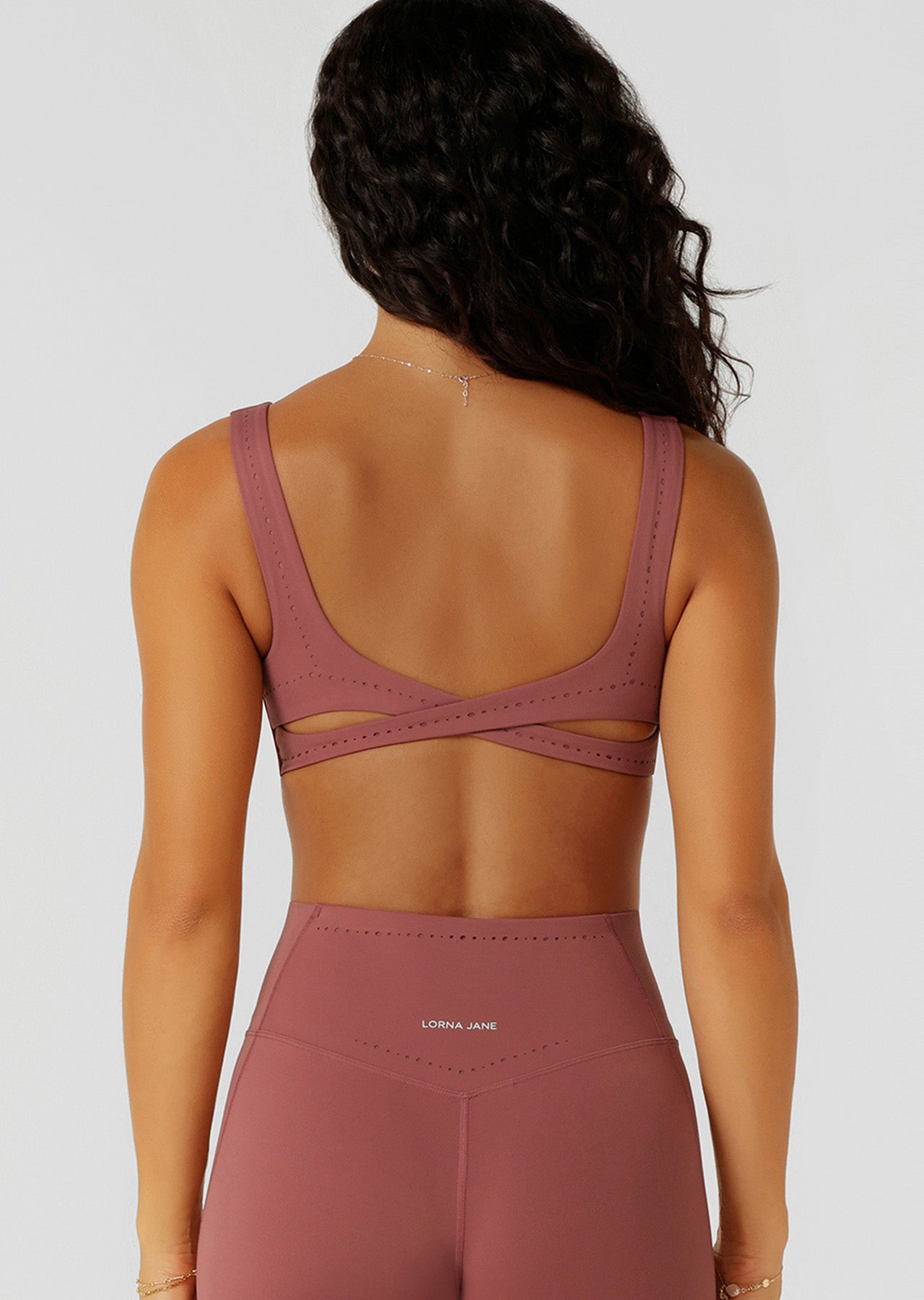 Lorna Jane Reform Soft Laser Cut Sports Bra - Renaissance Rose
