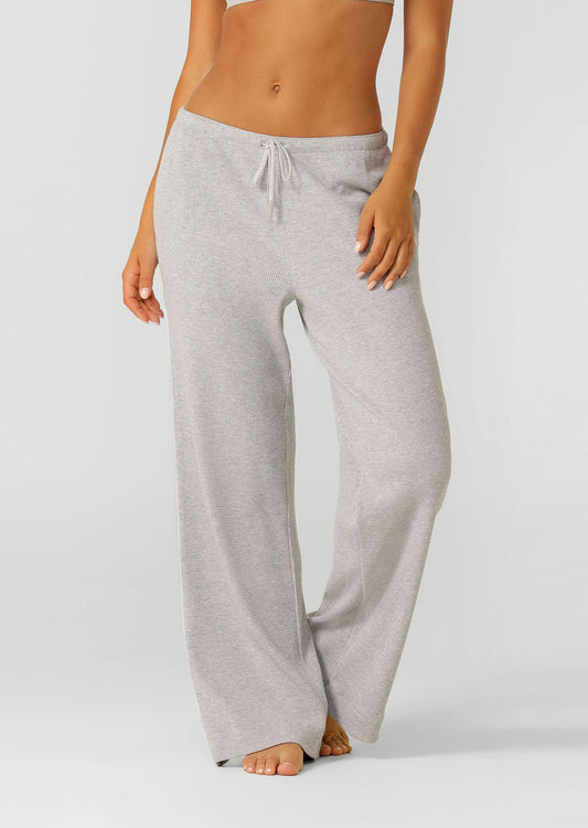 Lorna Jane Waffle Lounge Pants - Grey Marl