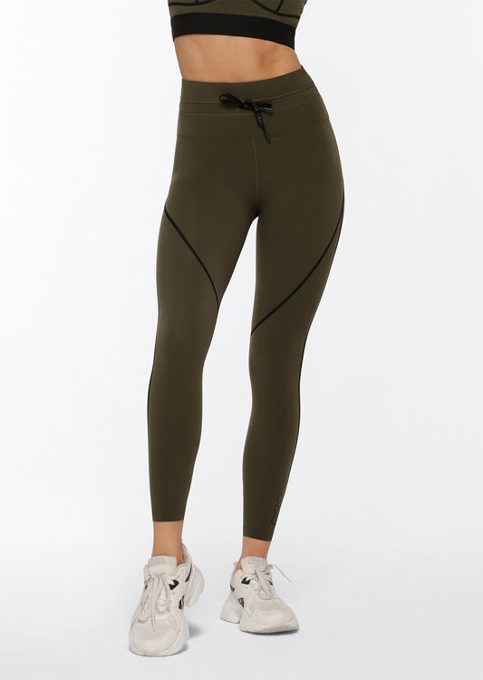 Lorna Jane Contrast Racer Ankle Biter Leggings - Luxury Green