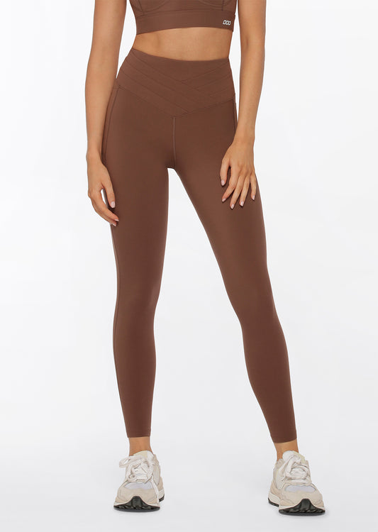 Lorna Jane No Chafe Phone Pocket Full Length Leggings - Chocolate
