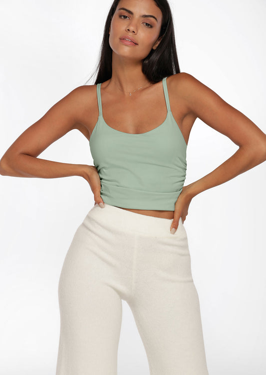 Lorna Jane Gathered Tank Bra Combo - Cucumber