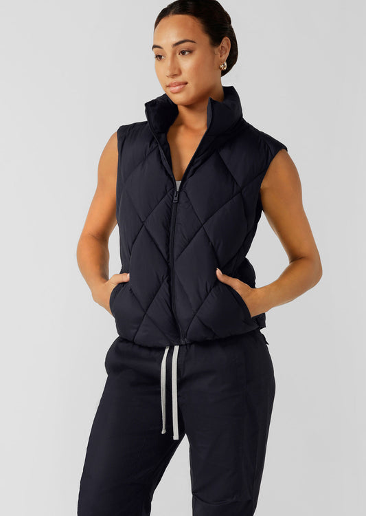 Lorna Jane Winter Warmth Puffer Vest - Midnight Blue