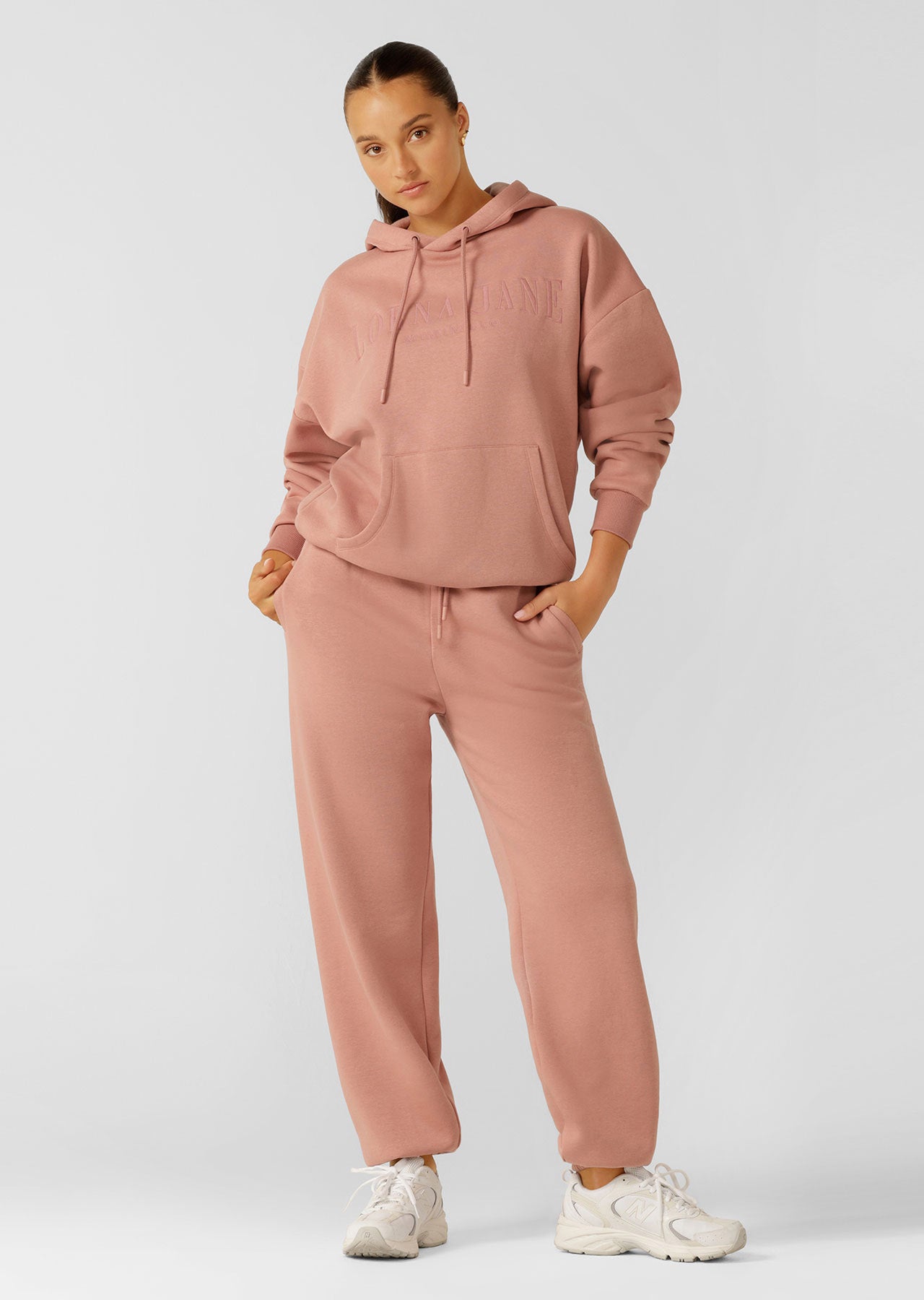 Lorna Jane Lounge Fleece Trackpants - Ash Rose