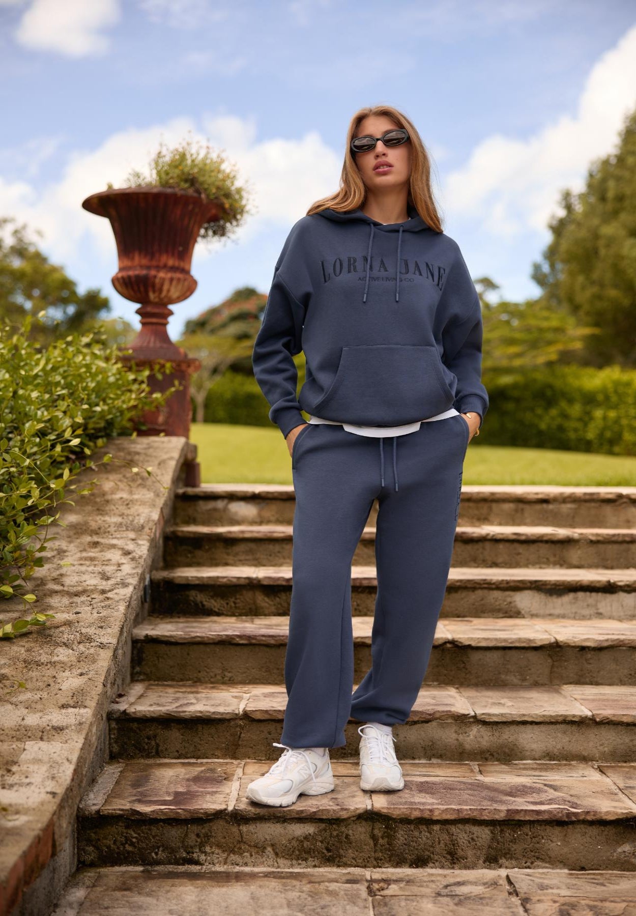 Lorna Jane Lounge Fleece Trackpants - Ash Blue