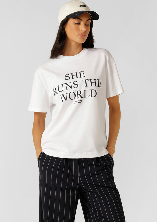 Lorna Jane She Runs The World T-shirt - White