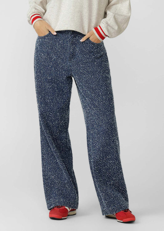 Lorna Jane Valentina Boucle Denim Pants - Dark Blue Boucle Denim