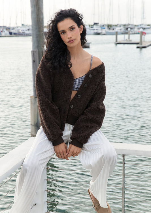 Lorna Jane Field Teddy Cardigan - Volcano