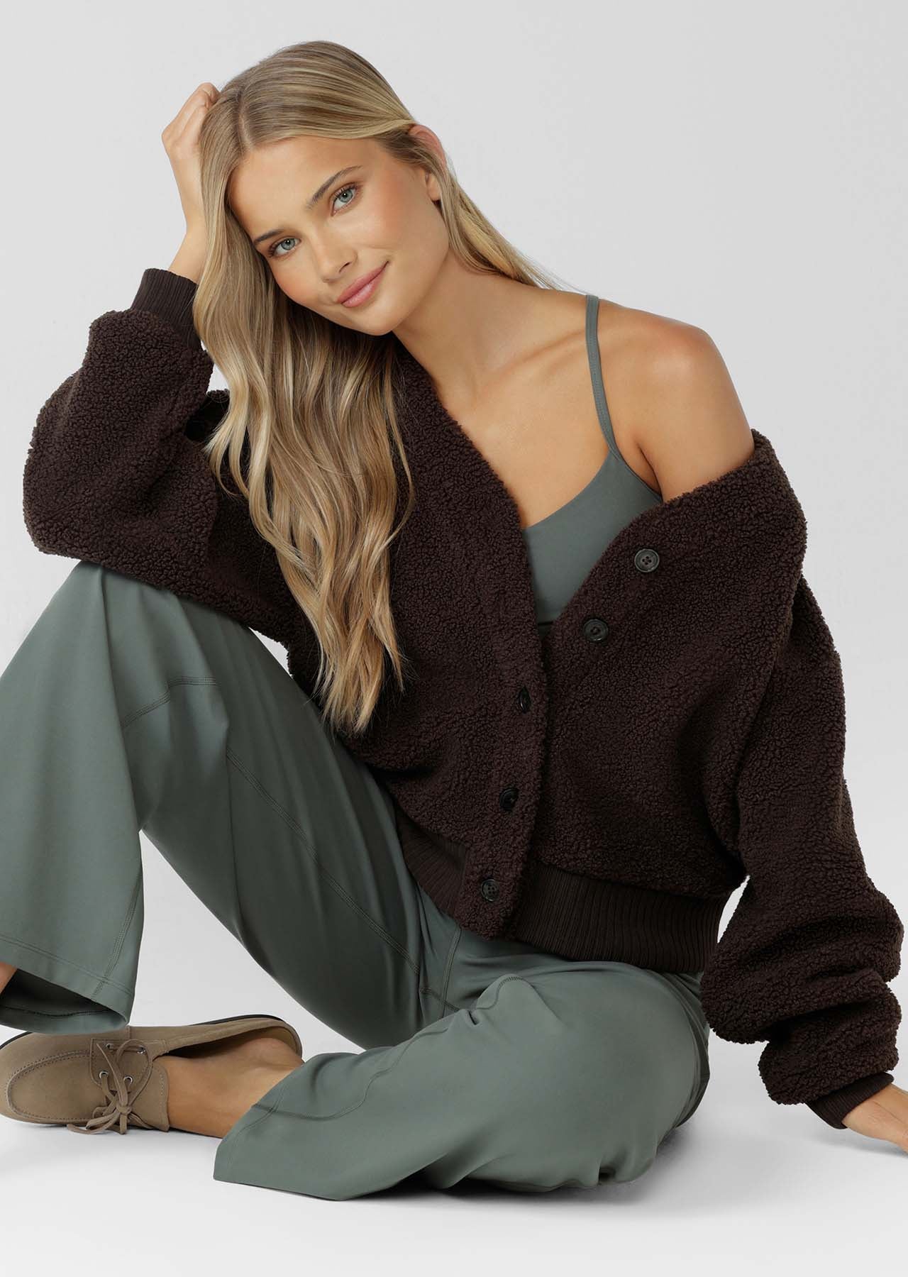 Lorna Jane Field Teddy Cardigan - Volcano
