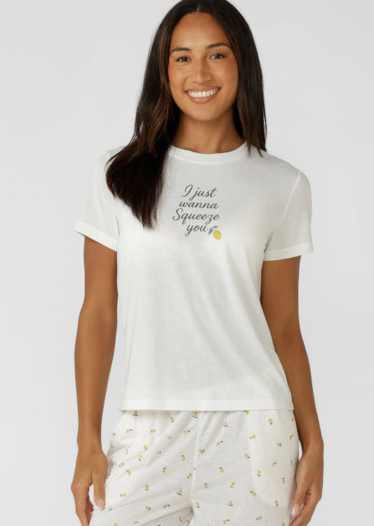 Lorna Jane Squeeze You Sleep T-Shirt - Porcelain