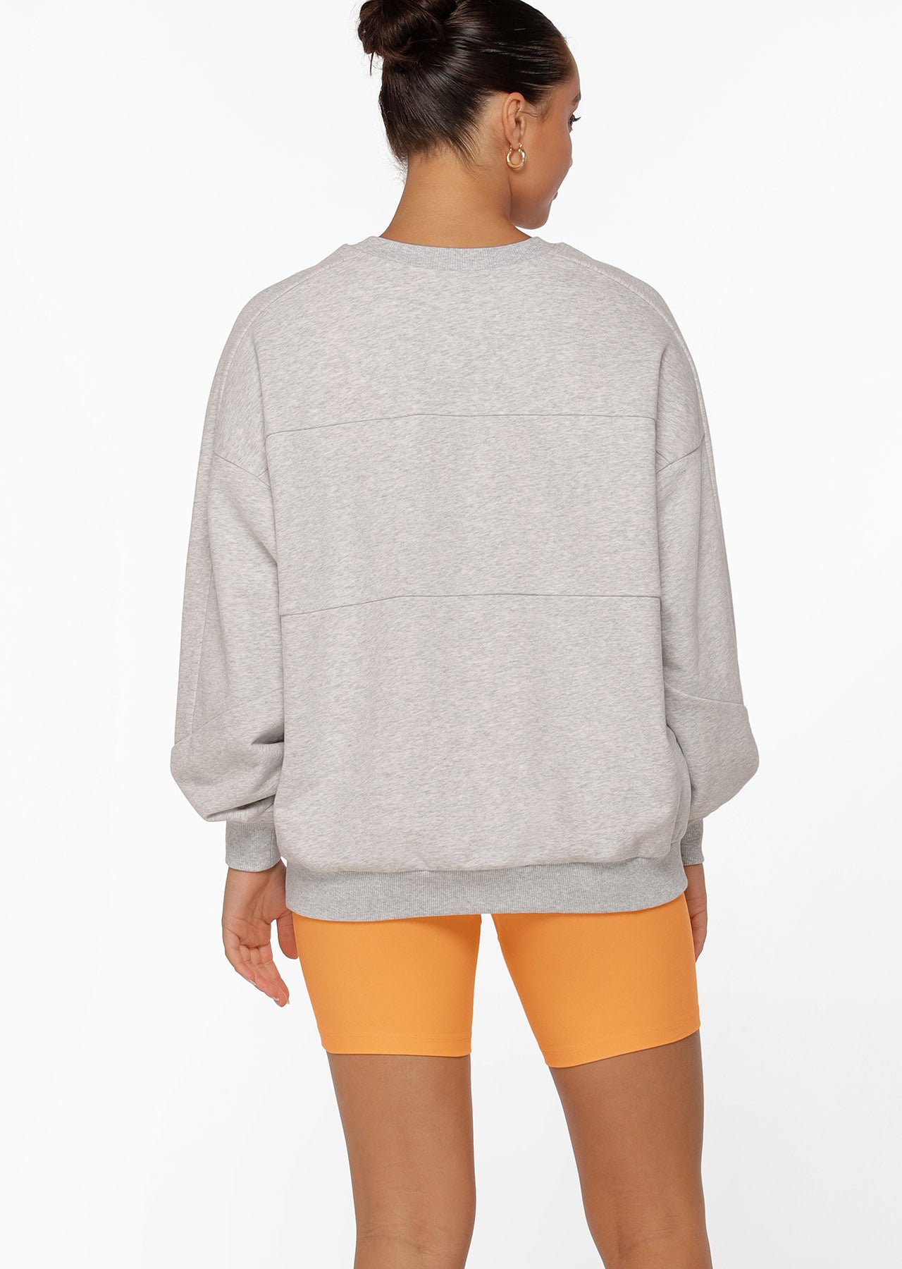 Lorna Jane 90S Oversized Sweat - Light Grey Marl