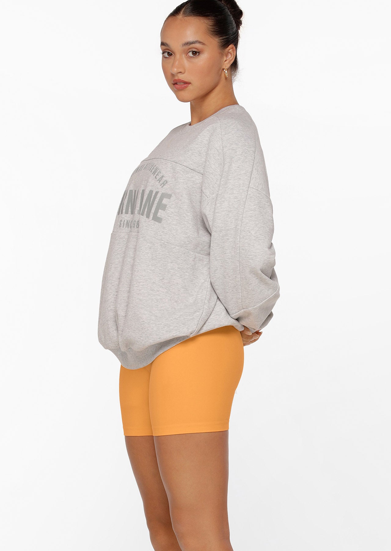 Lorna Jane 90S Oversized Sweat - Light Grey Marl