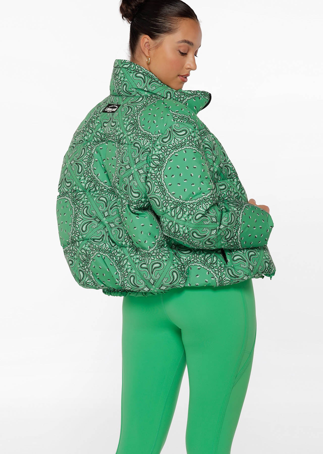 Lorna Jane Weightless Bandana Puffer Jacket - Mojito Bandana Print