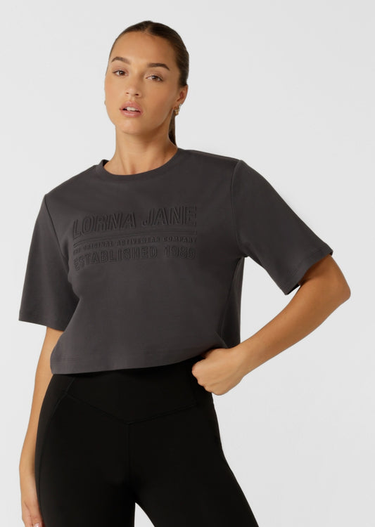 Lorna Jane Authentic Classic Tee - Titanium