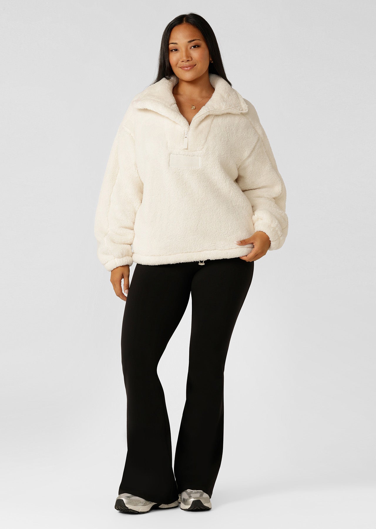 Lorna Jane Everyday Teddy Quarter Zip Sweat - Cream