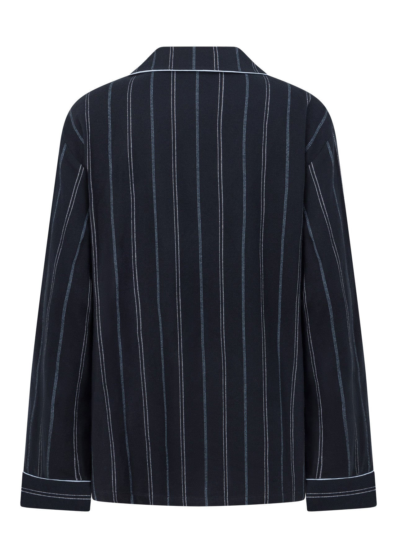 Lorna Jane Flannel Lounge Shirt - Navy Pinstripe