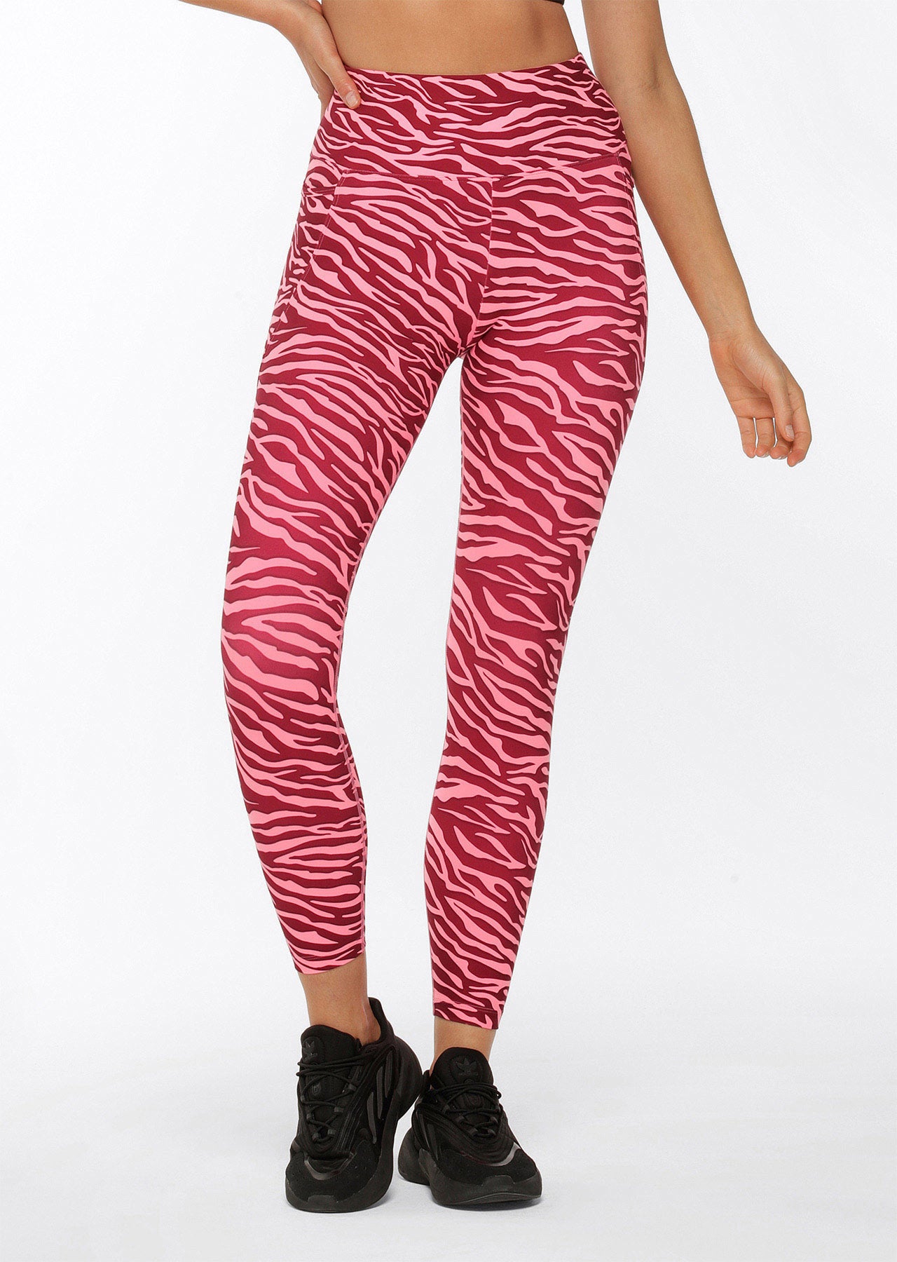 Lorna Jane Amy Phone Pocket Ankle Biter Leggings - Bright Zebra Print