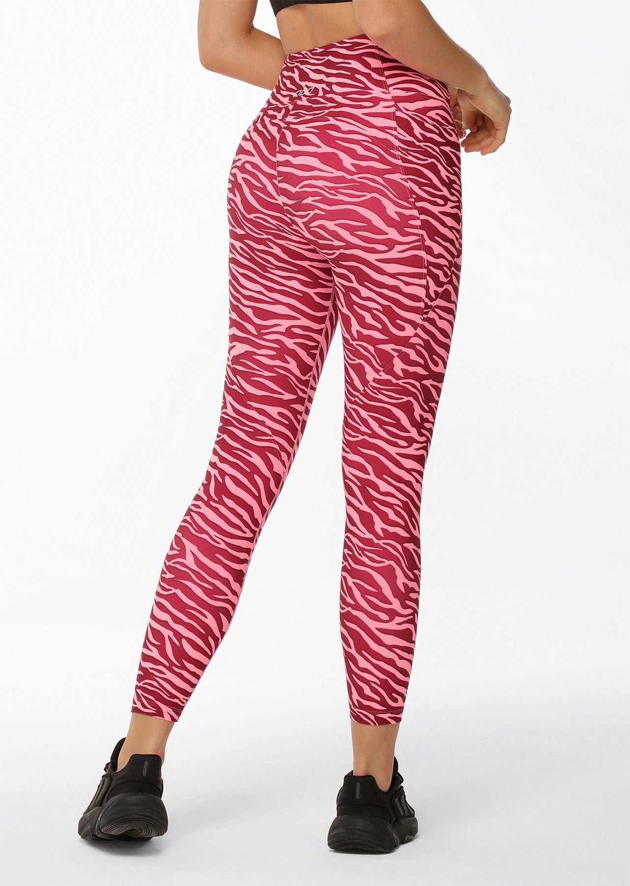 Lorna Jane Amy Phone Pocket Ankle Biter Leggings - Bright Zebra Print