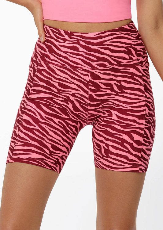 Lorna Jane Amy Phone Pocket Bike Short - Bright Zebra Print