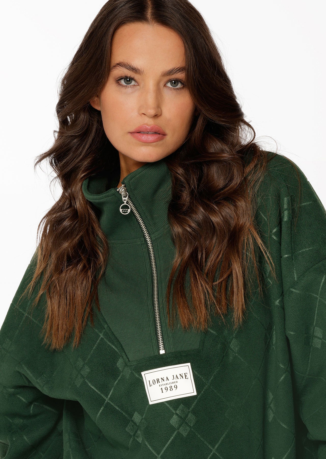 Lorna Jane Clubhouse Polar Fleece Sweat - Dark Green