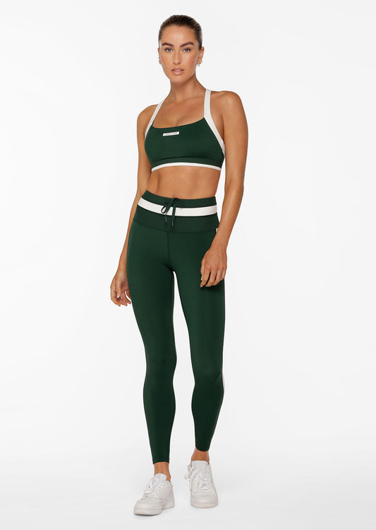 Lorna Jane Get On The Green No Chafe Full Length Leggings - Dark Green