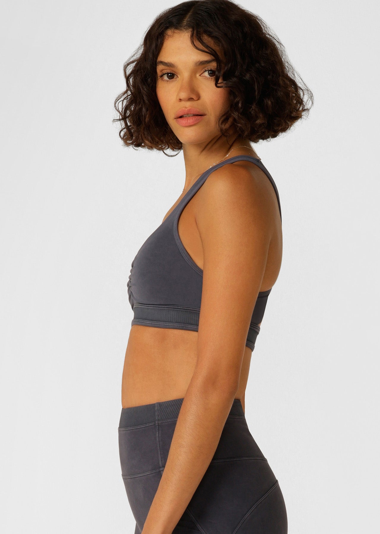 Lorna Jane Weekender Washed Sports Bra - Washed Midnight Blue