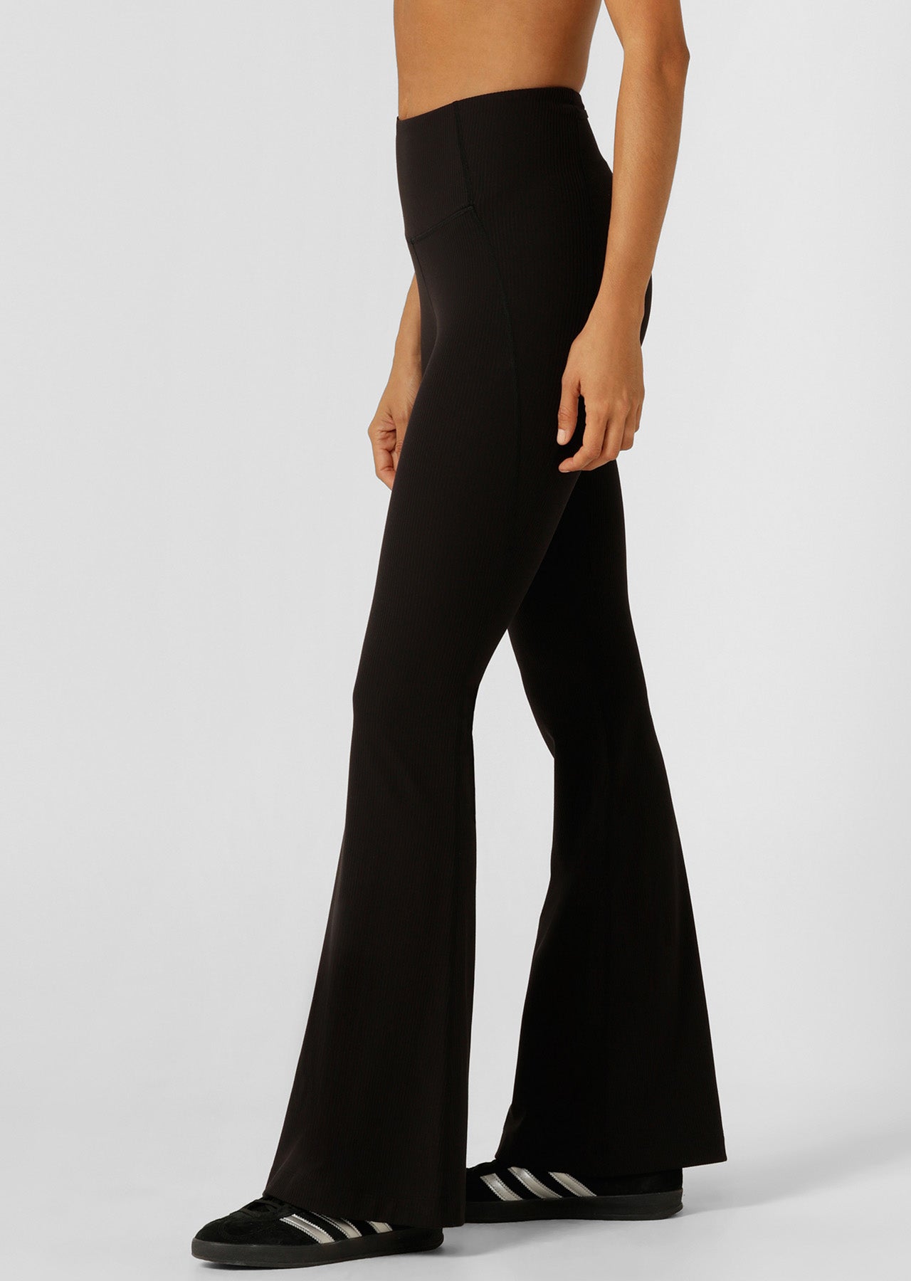 Lorna Jane Irresistible Stomach Support Rib Flared Leggings - Black