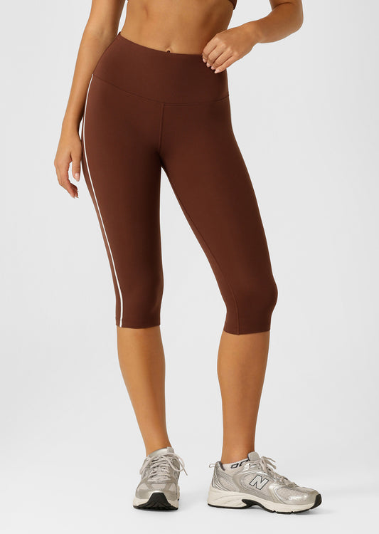 Lorna Jane Limited Edition Lotus 3/4 Capri Leggings - Truffle