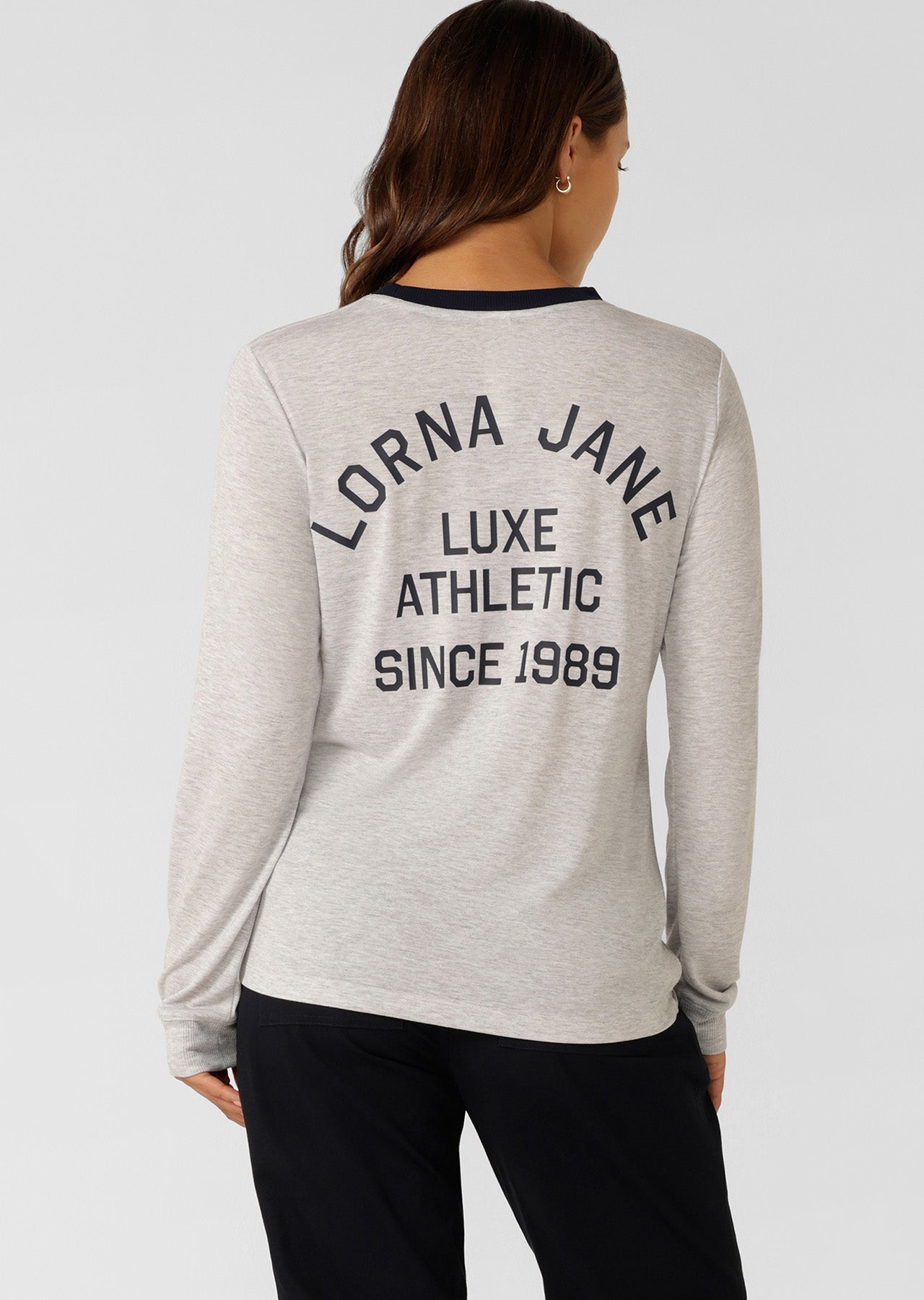 Lorna Jane Limited Edition Lotus Long Sleeve T-shirt - Light Grey Marl